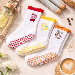 Set of 3 Pilates Non-Slip Grip Socks | Yoga Barre